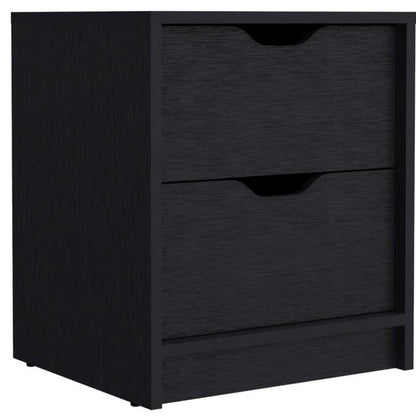 19" White Wood Two Drawer Nightstand HomeRoots