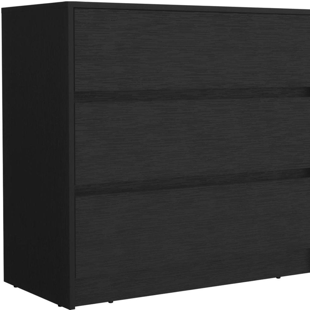 33" Black Wood Three Drawer Dresser HomeRoots