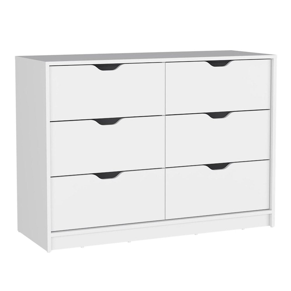 31" Black Wood Two Door Four Drawer Combo Dresser — view 2