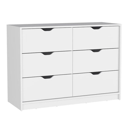 31" Black Wood Two Door Four Drawer Combo Dresser