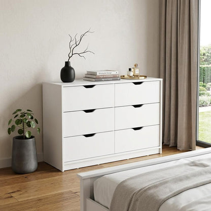 31" Black Wood Two Door Four Drawer Combo Dresser