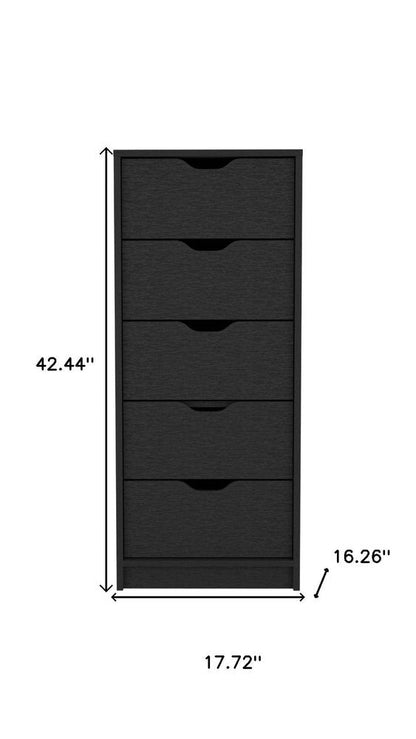 18" White Five Drawer Dresser HomeRoots