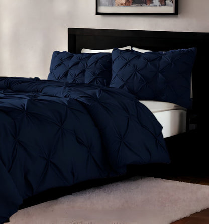 Navy Blue Queen Microfiber 110 Thread Count Washable Down Alternative Comforter HomeRoots