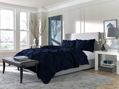Navy Blue Queen Microfiber 110 Thread Count Washable Down Alternative Comforter HomeRoots
