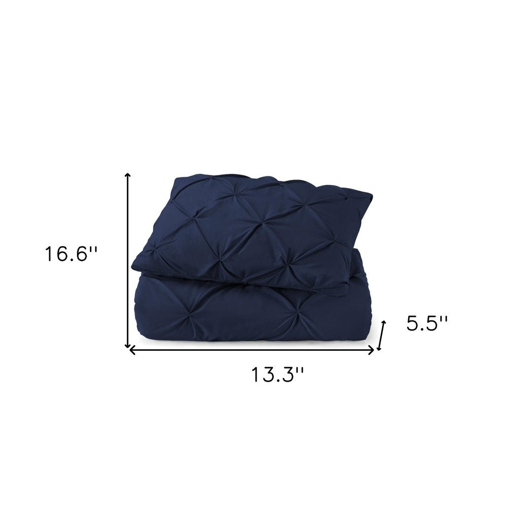 Navy Blue Queen Microfiber 110 Thread Count Washable Down Alternative Comforter HomeRoots