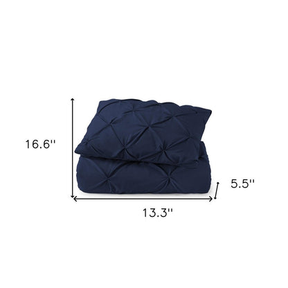Navy Blue Queen Microfiber 110 Thread Count Washable Down Alternative Comforter HomeRoots