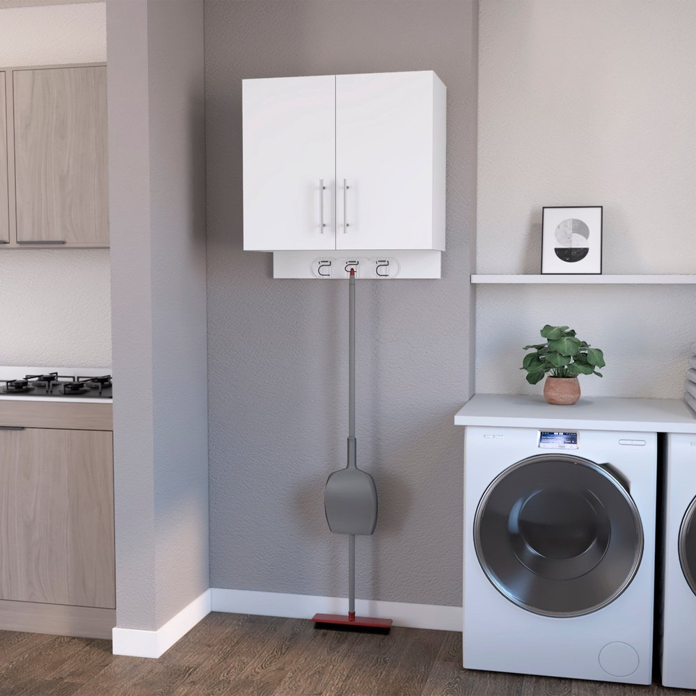 26" White Accent Cabinet With One Shelf — view 2