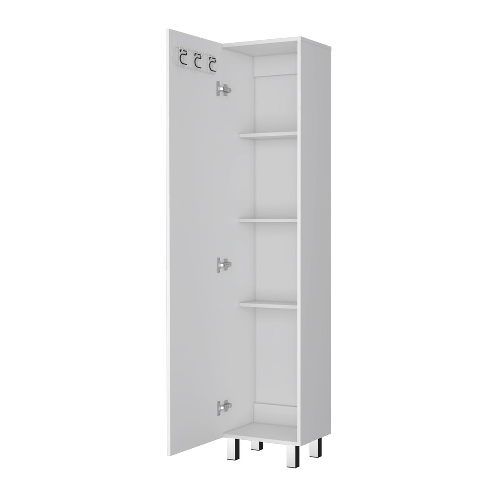 16" White Accent Cabinet With Four Shelves — view 2