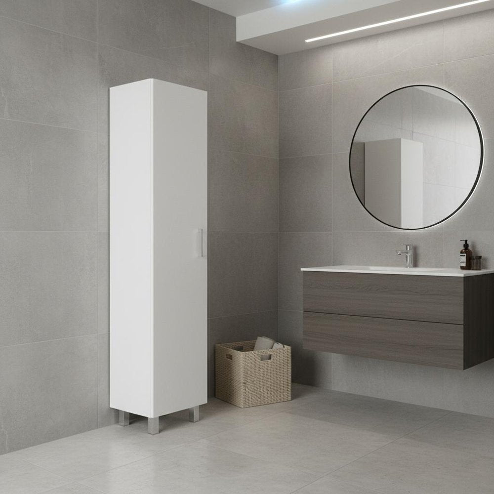 16" White Accent Cabinet With Four Shelves — view 3