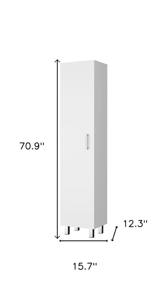 16" White Accent Cabinet With Four Shelves — view 5