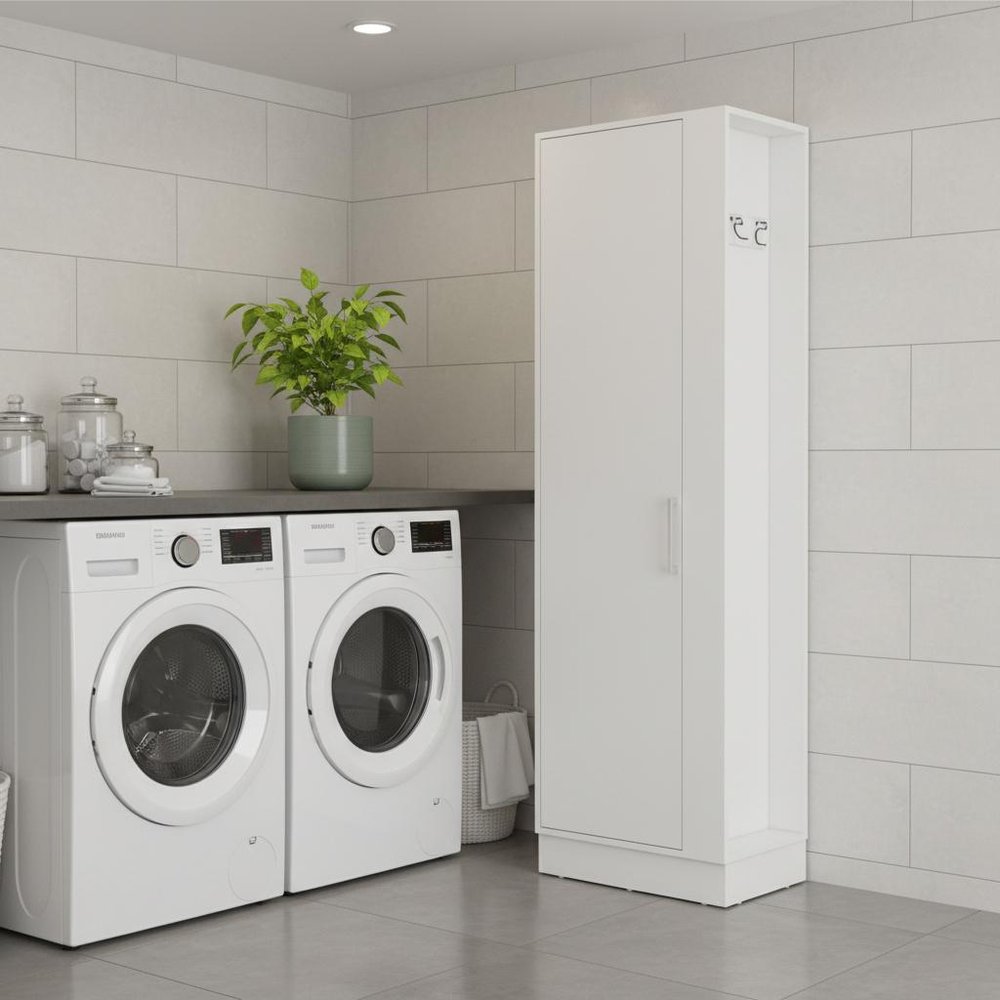 21" White Accent Cabinet With Six Shelves — view 5