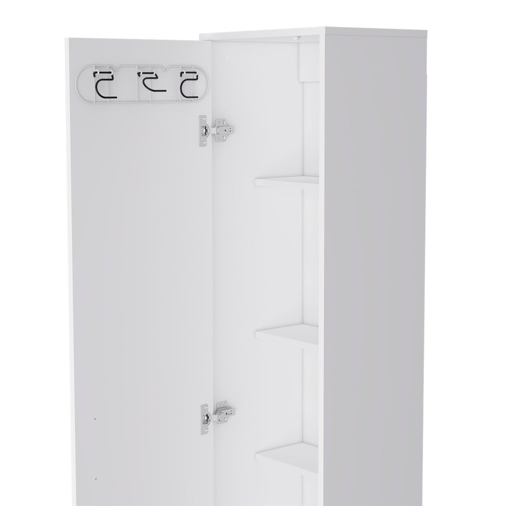 16" Silver And White Accent Cabinet With Five Shelves — view 3