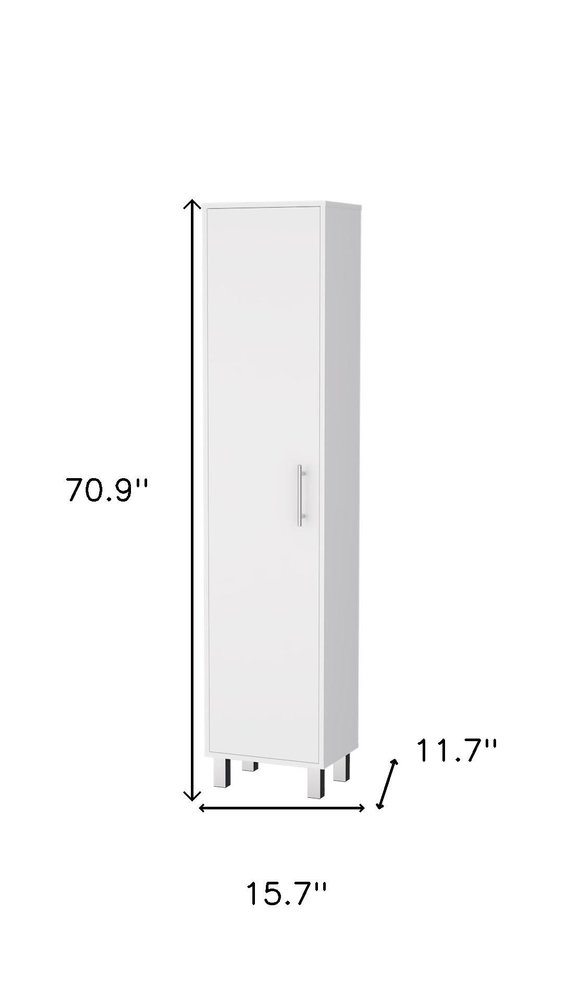 16" Silver And White Accent Cabinet With Five Shelves — view 5