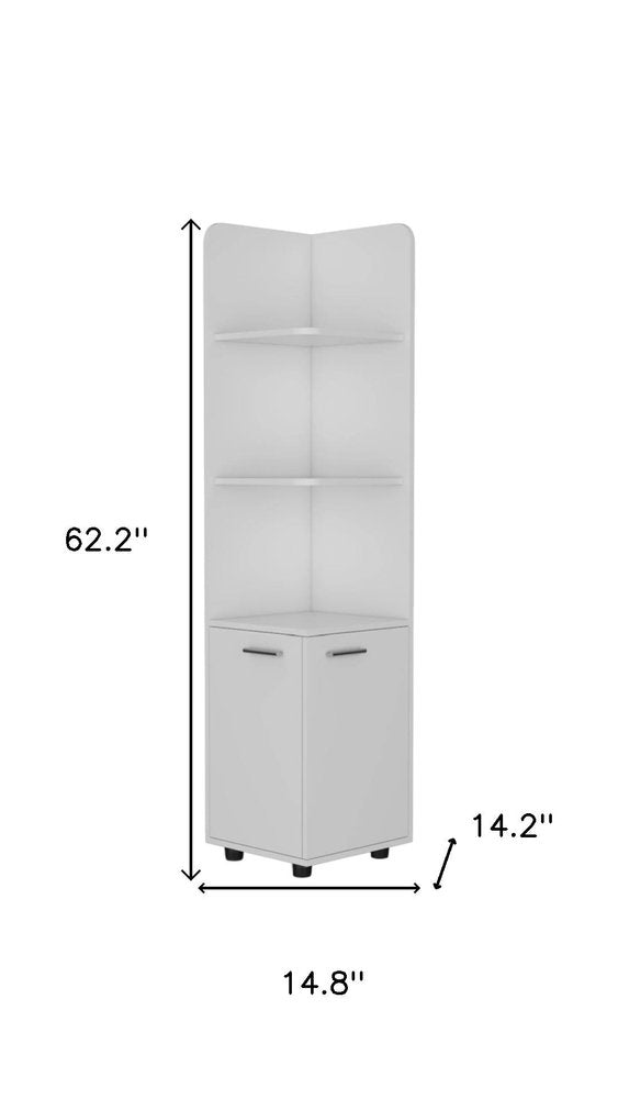 15" Black And White Accent Cabinet With Four Shelves — view 3