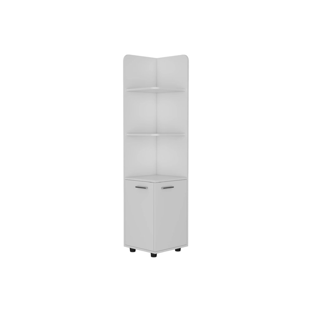 15" Black And White Accent Cabinet With Four Shelves — view 2