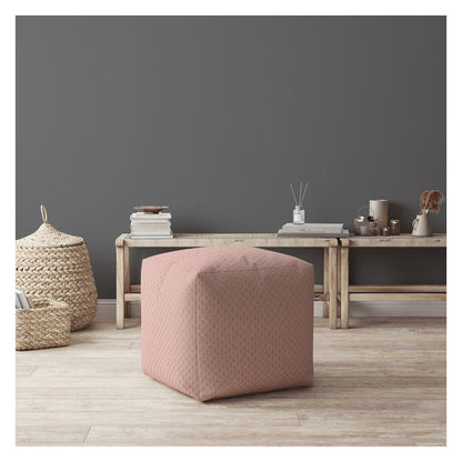 17" Pink Polyester Pouf Cover