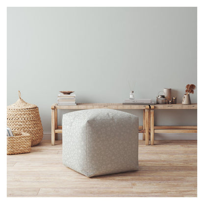 17" Gray Cotton Abstract Pouf Cover