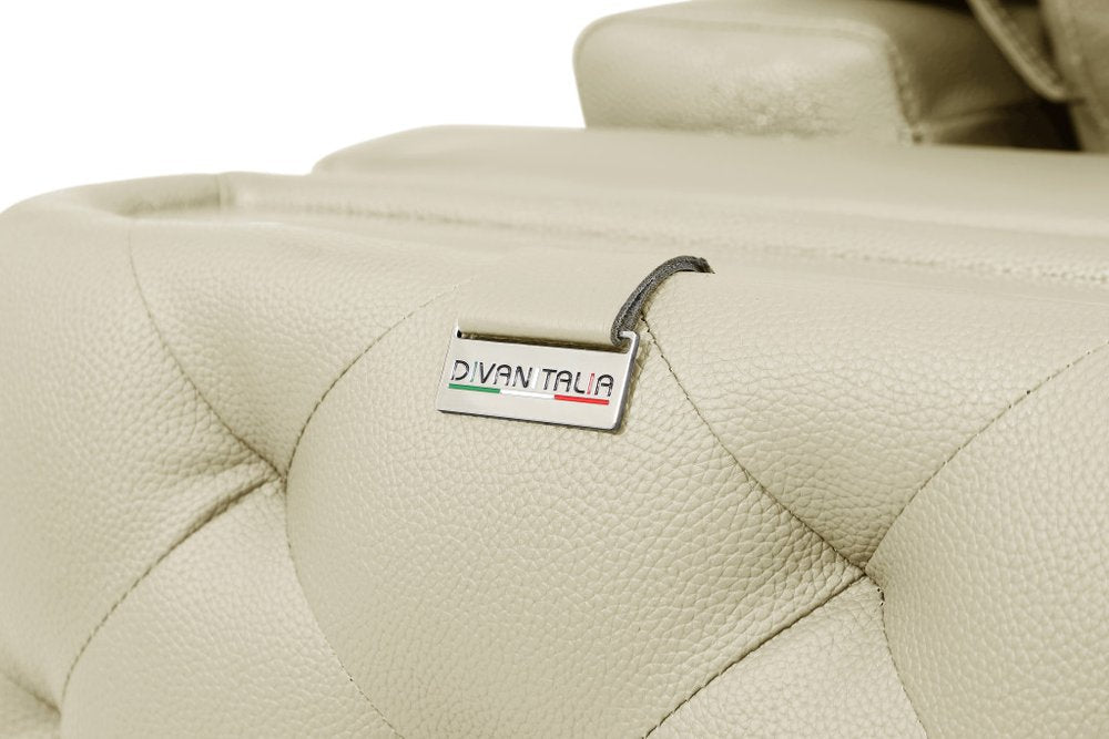 Two Piece Indoor Beige Italian Leather Five Person Seating Set HomeRoots