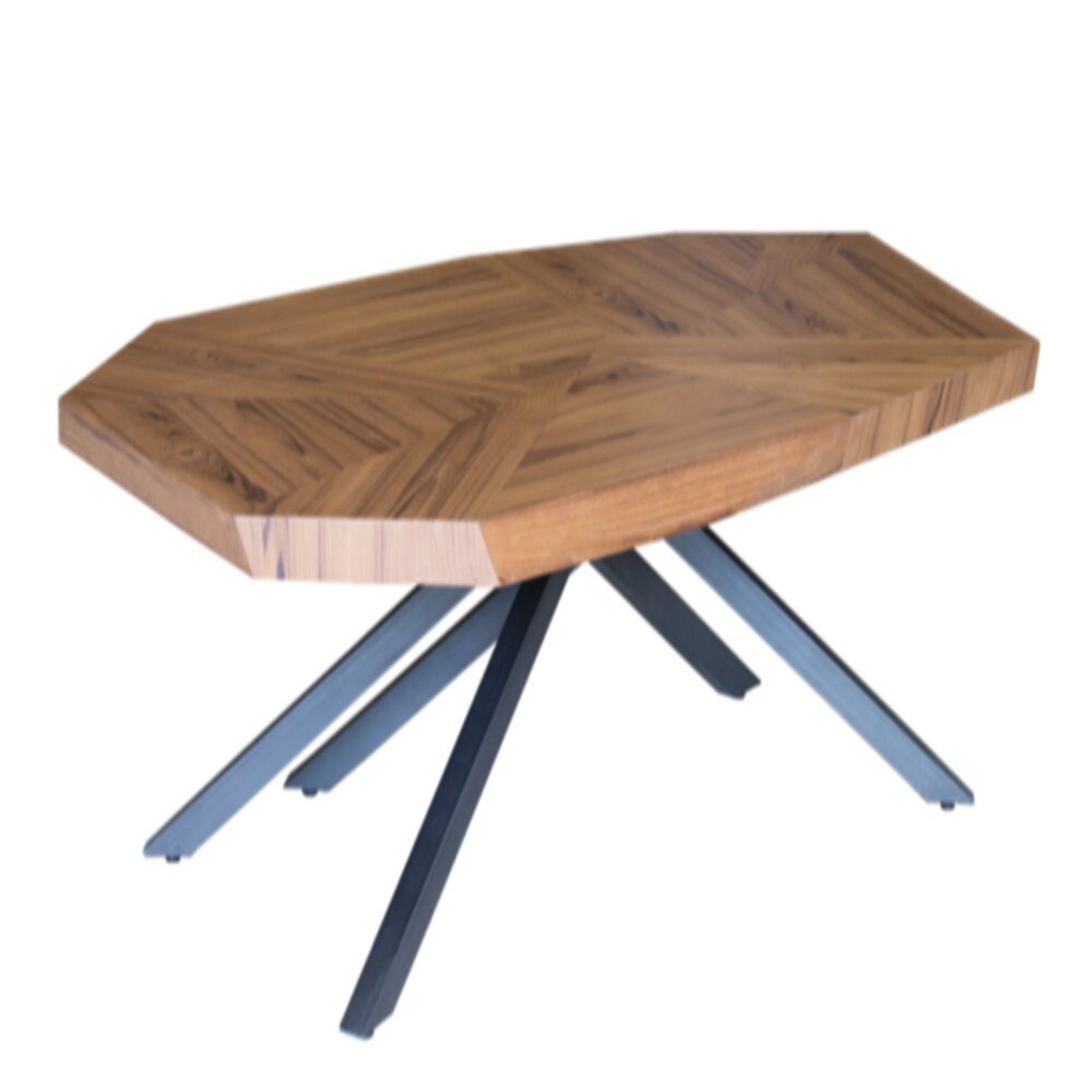 42" Brown And Black Wood And Iron Free Form Coffee Table HomeRoots