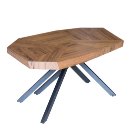 42" Brown And Black Wood And Iron Free Form Coffee Table HomeRoots