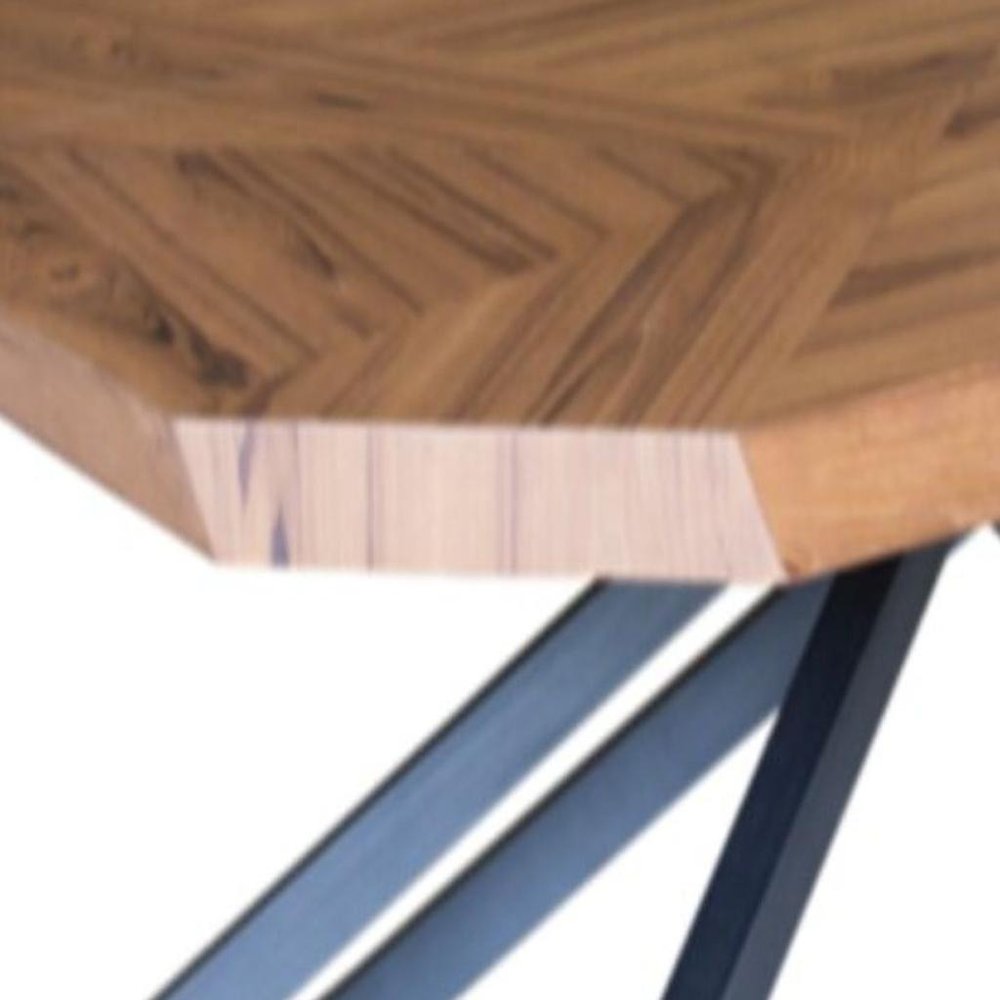 42" Brown And Black Wood And Iron Free Form Coffee Table HomeRoots