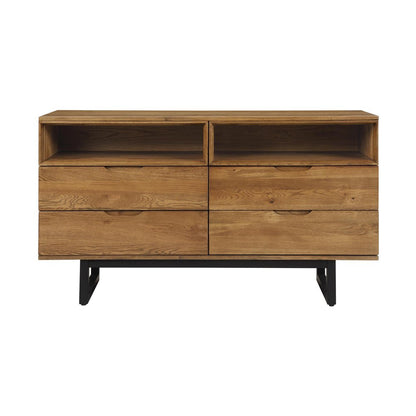 59" Brown Solid Wood Four Drawer Double Dresser HomeRoots