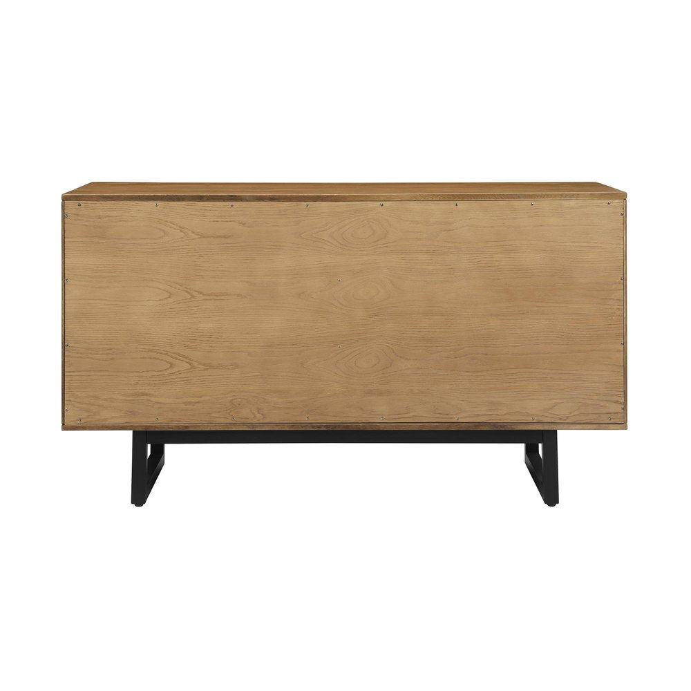 59" Brown Solid Wood Four Drawer Double Dresser HomeRoots