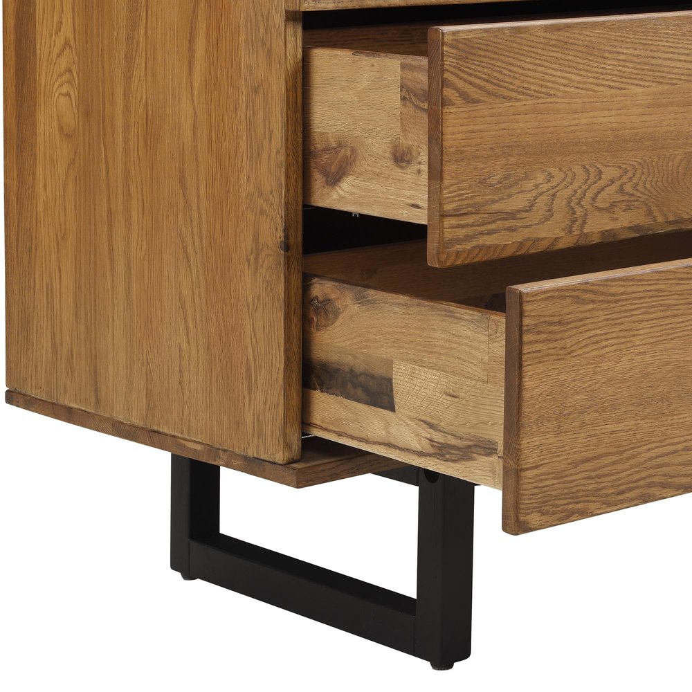 59" Brown Solid Wood Four Drawer Double Dresser — view 5