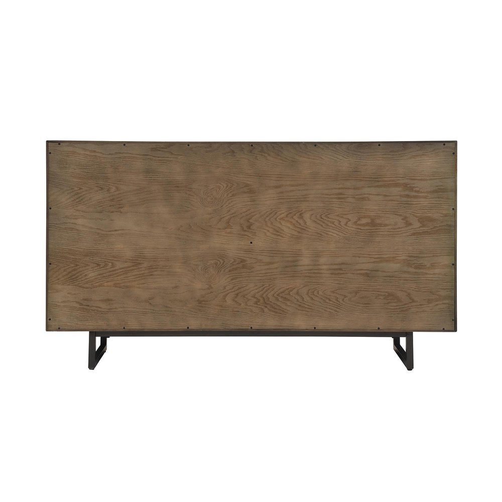 60" Dark Brown Solid Wood Six Drawer Double Dresser HomeRoots