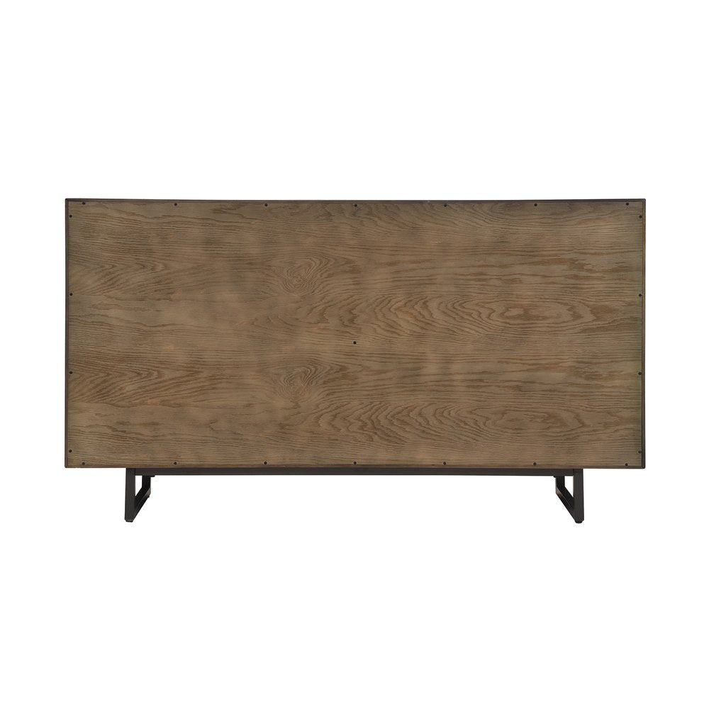 60" Dark Brown Solid Wood Six Drawer Double Dresser HomeRoots
