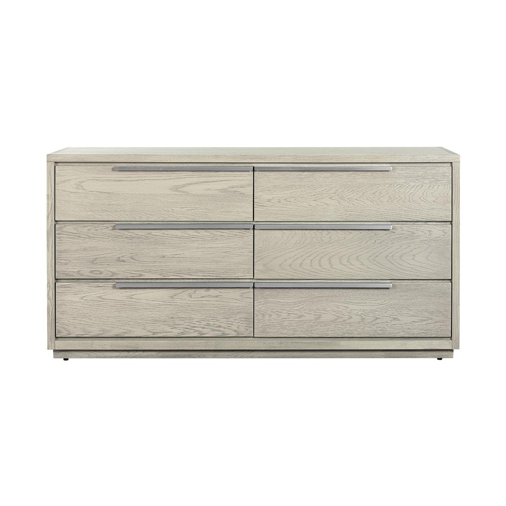 63" Gray Solid Wood Six Drawer Double Dresser HomeRoots