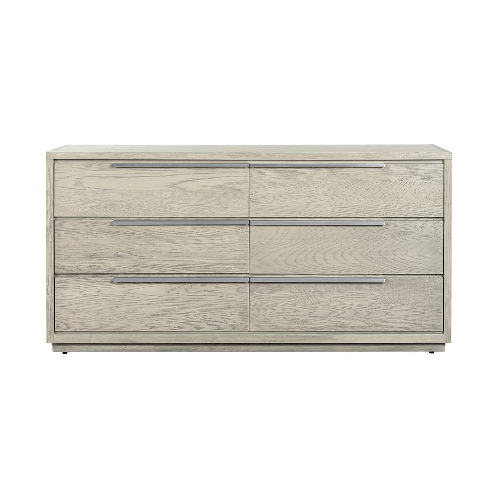 63" Gray Solid Wood Six Drawer Double Dresser HomeRoots