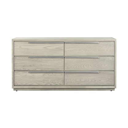 63" Gray Solid Wood Six Drawer Double Dresser HomeRoots