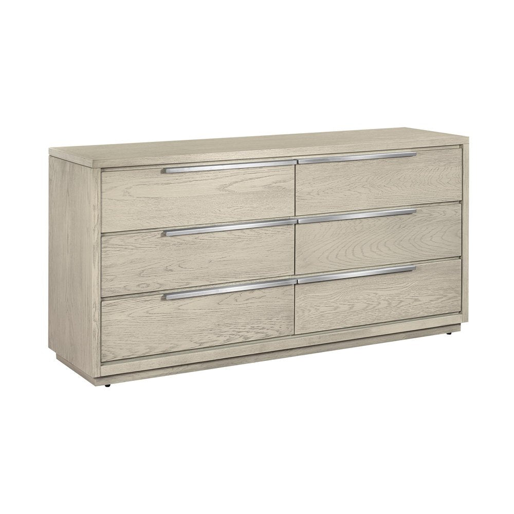 63" Gray Solid Wood Six Drawer Double Dresser HomeRoots