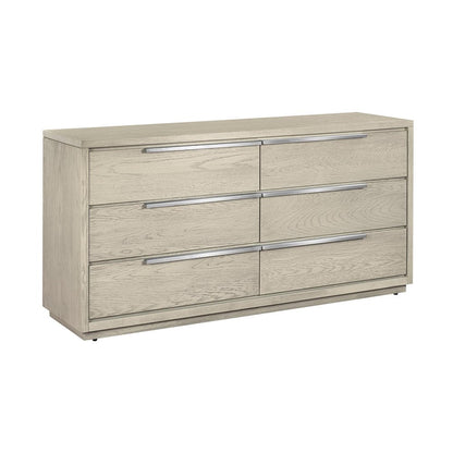 63" Gray Solid Wood Six Drawer Double Dresser HomeRoots