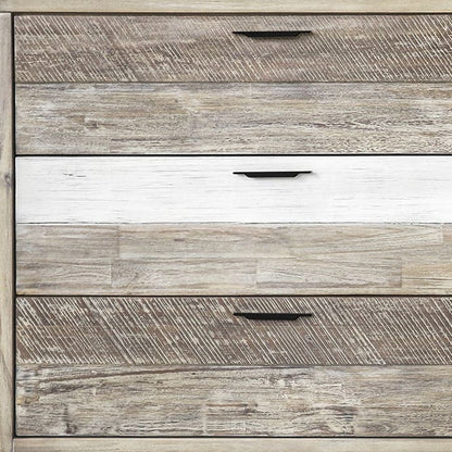 63" Natural And Ivory Solid Wood Six Drawer Double Dresser HomeRoots