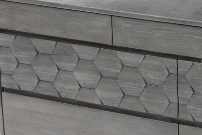 61" Gray Solid Wood Six Drawer Double Dresser HomeRoots