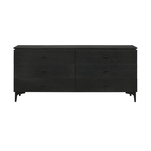 63" Black Six Drawer Double Dresser HomeRoots