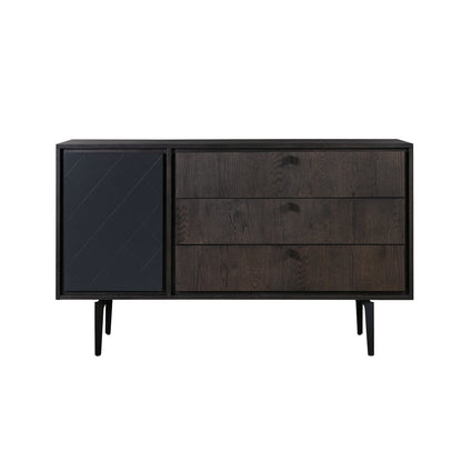 63" Gray Solid Wood Three Drawer Dresser HomeRoots