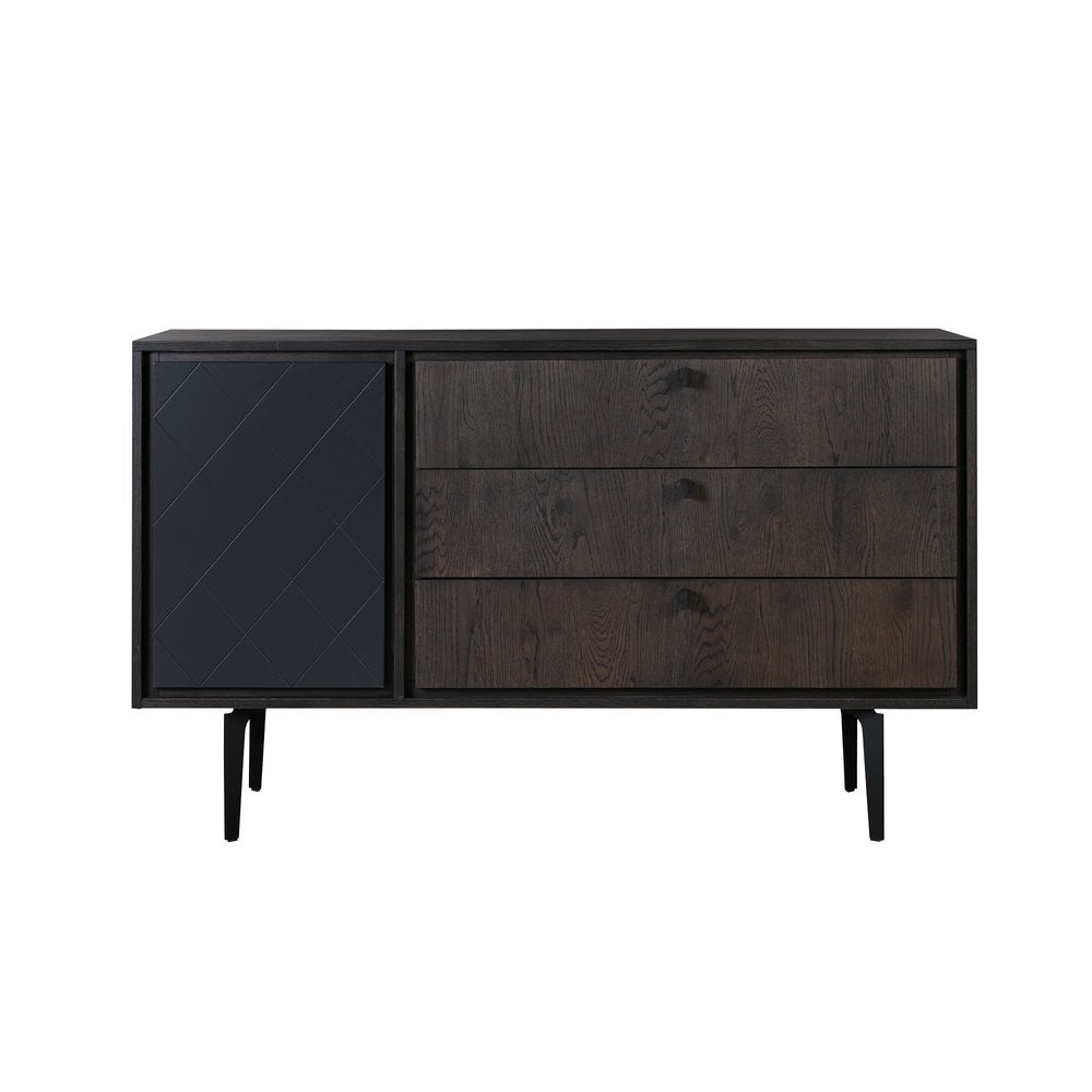 63" Gray Solid Wood Three Drawer Dresser HomeRoots