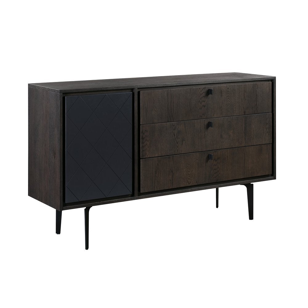 63" Gray Solid Wood Three Drawer Dresser HomeRoots