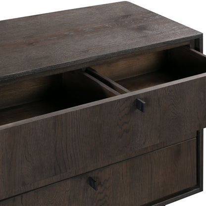 63" Gray Solid Wood Three Drawer Dresser HomeRoots