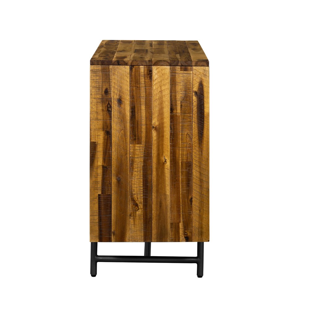57" Brown And Black Solid Wood Six Drawer Double Dresser — view 4