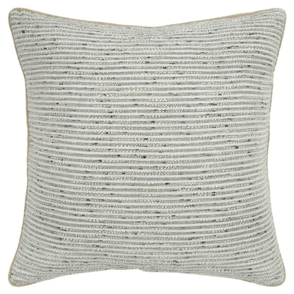 20" Gray and Cream Striped Cotton Throw Pillow FurniFindUSA