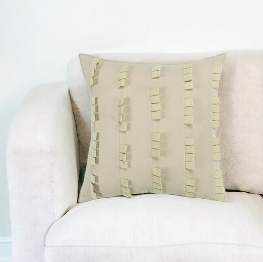 20" Ivory Cotton Pillow FurniFindUSA