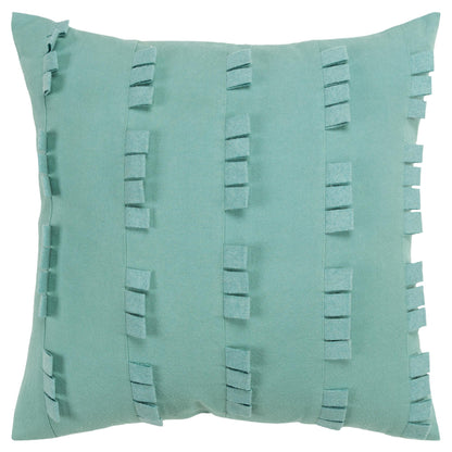 20" Aqua Striped Cotton Throw Pillow FurniFindUSA