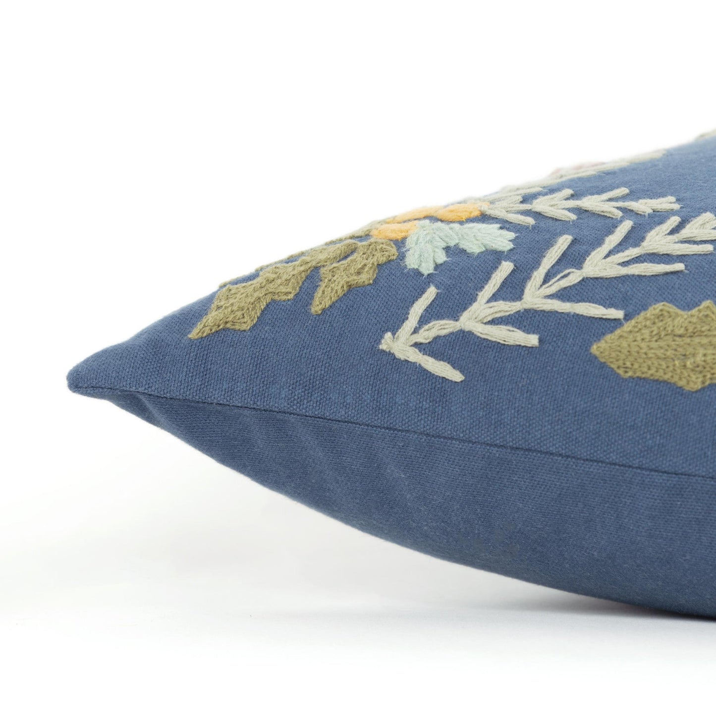 18" Blue and Pink Thanksgiving Cotton Pillow With Embroidery Edges FurniFindUSA