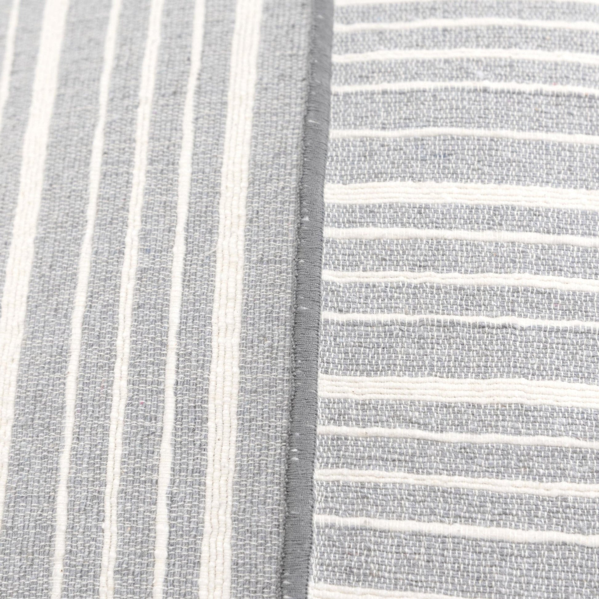 20" Gray and Ivory Striped Cotton Throw Pillow FurniFindUSA