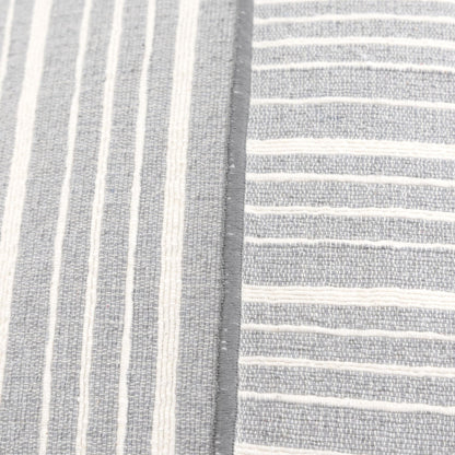 20" Gray and Ivory Striped Cotton Throw Pillow FurniFindUSA