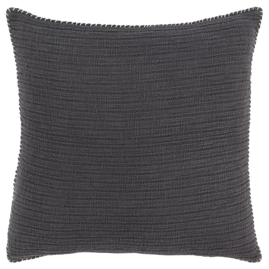 22" Charcoal Striped Cotton Throw Pillow FurniFindUSA